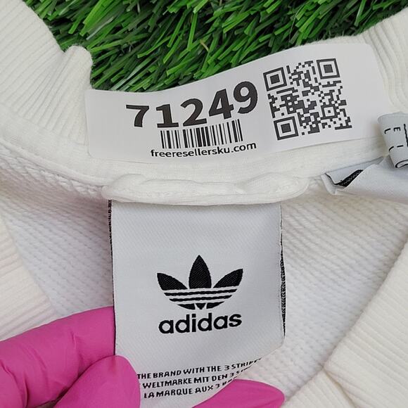 Adidas Zip Jacket Large 23x24 White Embroidered Trefoil Logo - Picture 8 of 16